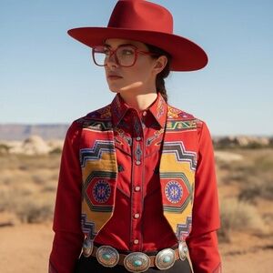 Hairston Roberson Ropa Southwest Vest. Vintage Boho